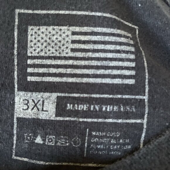 American Flag Law Enforcement Tee T Shirt Size 3XL Short Sleeve Crew Neck Black - Picture 8 of 8